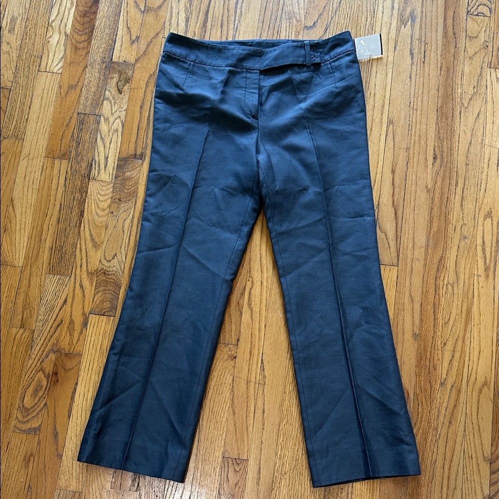 Akris Charcoal Dress Pants Low Rise Crop Flare 2/4